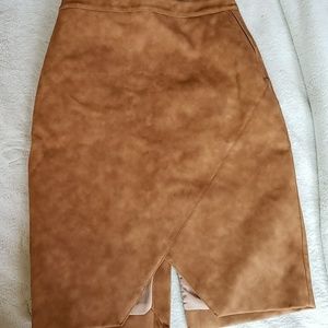 🚫SOLD🚫House of CB🦁 Tan Leatherette Pencil Skirt